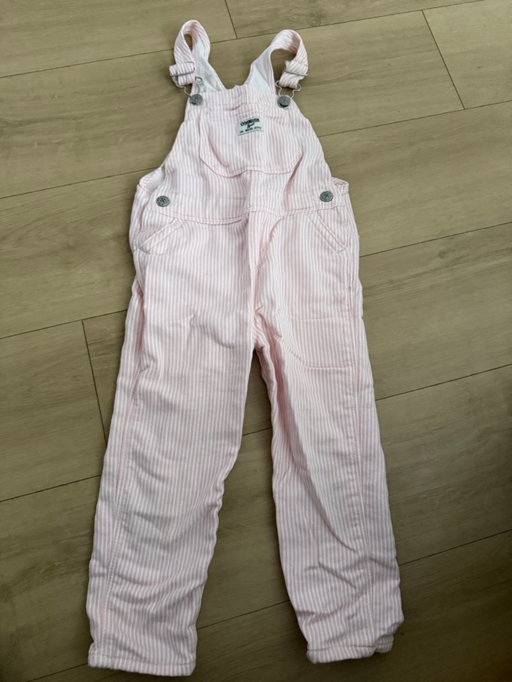 OshKosh B'gosh Light Pink Stripe Overalls for Kids
